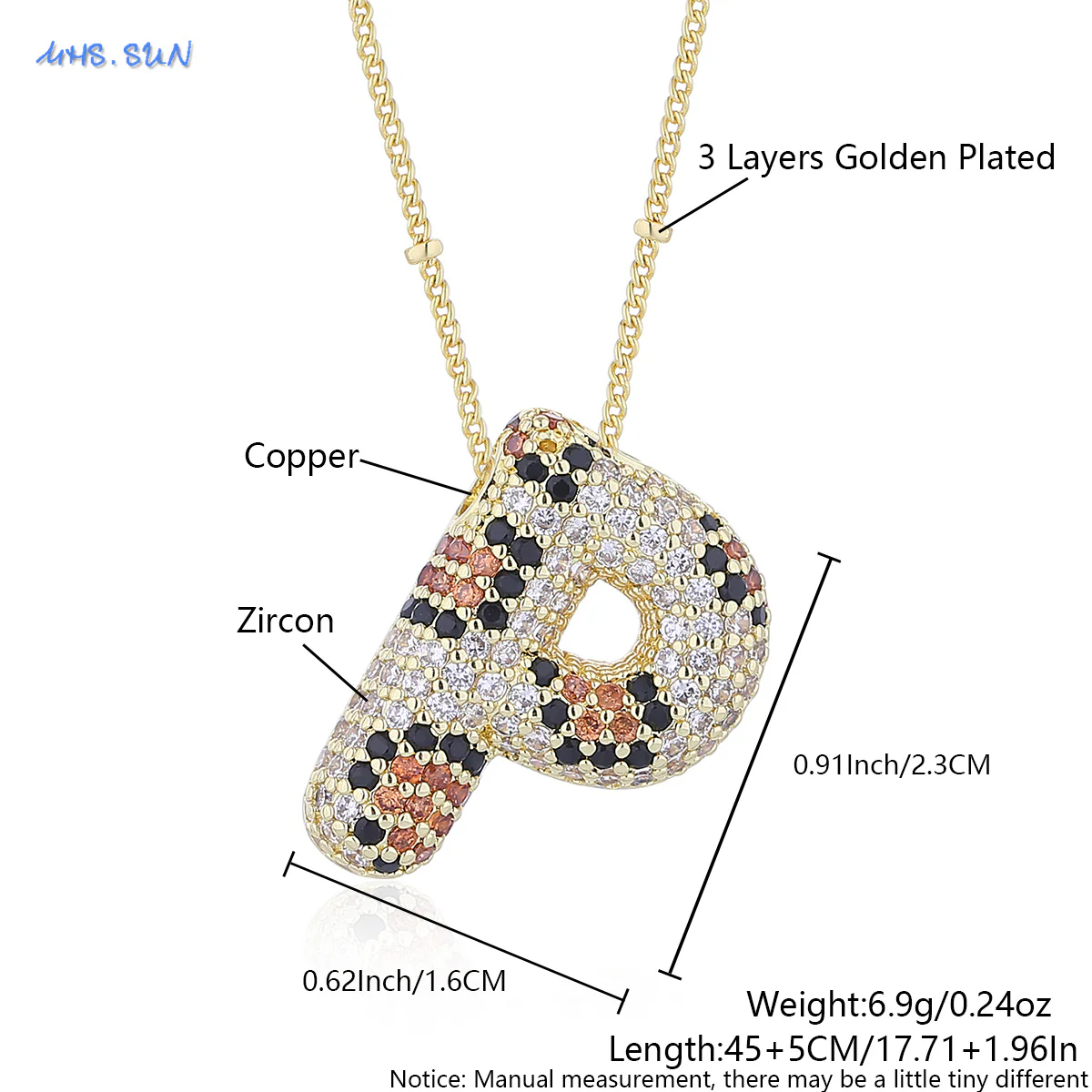 Leopard Print Bling Initial Pendant Necklace - Image 12