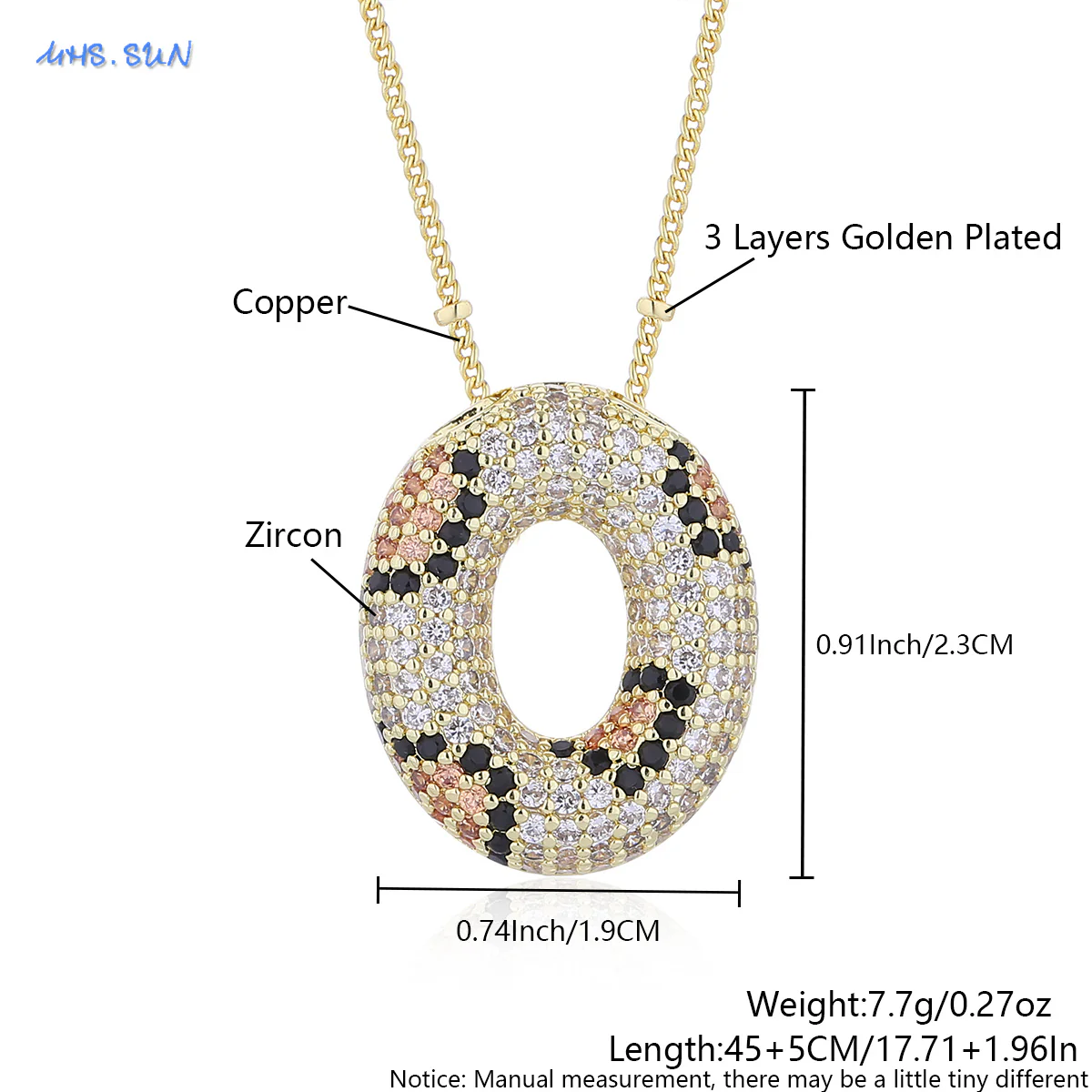 Leopard Print Bling Initial Pendant Necklace - Image 13