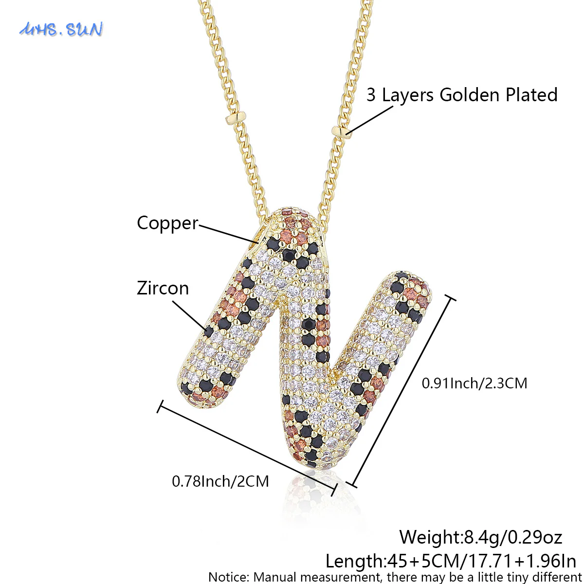 Leopard Print Bling Initial Pendant Necklace - Image 14