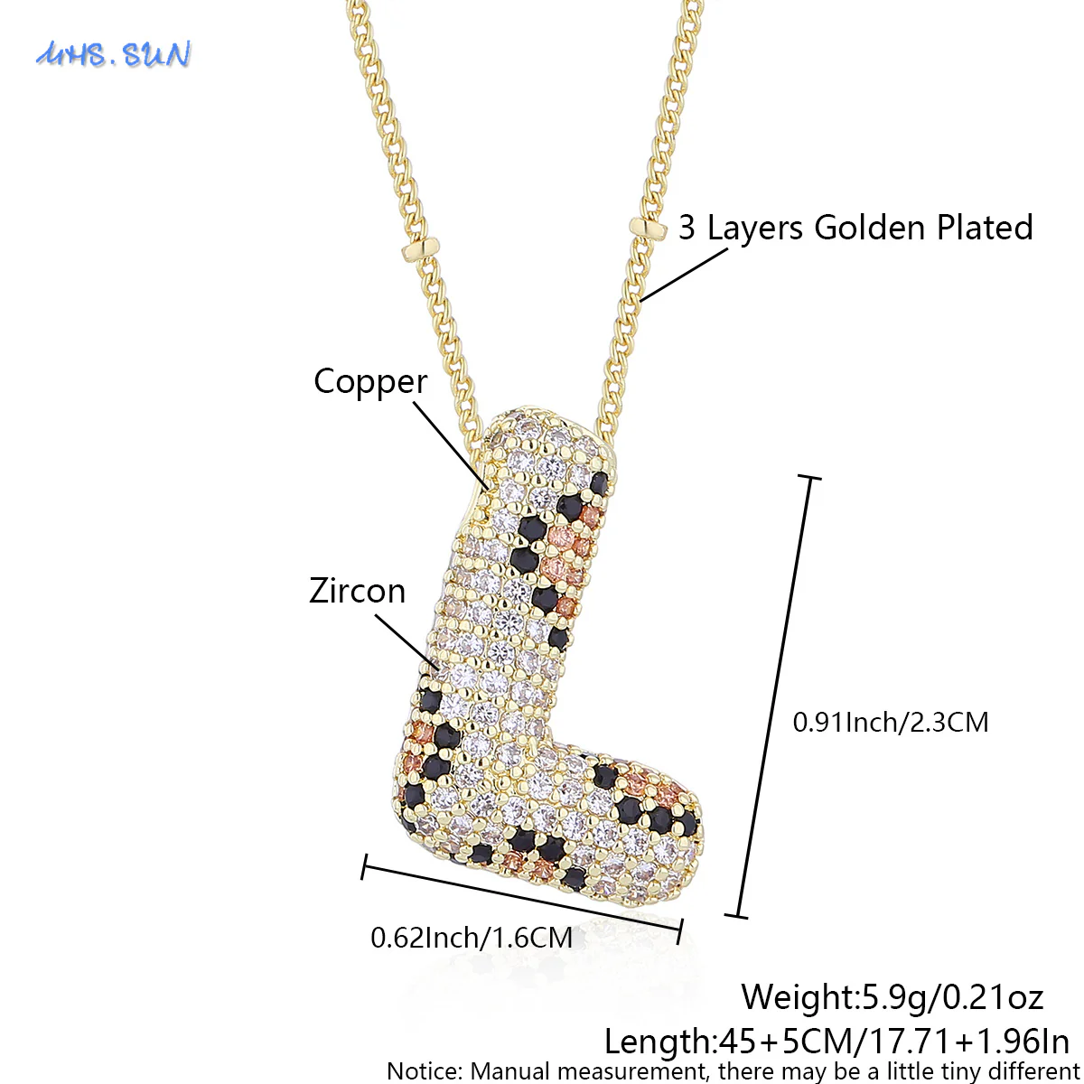 Leopard Print Bling Initial Pendant Necklace - Image 16