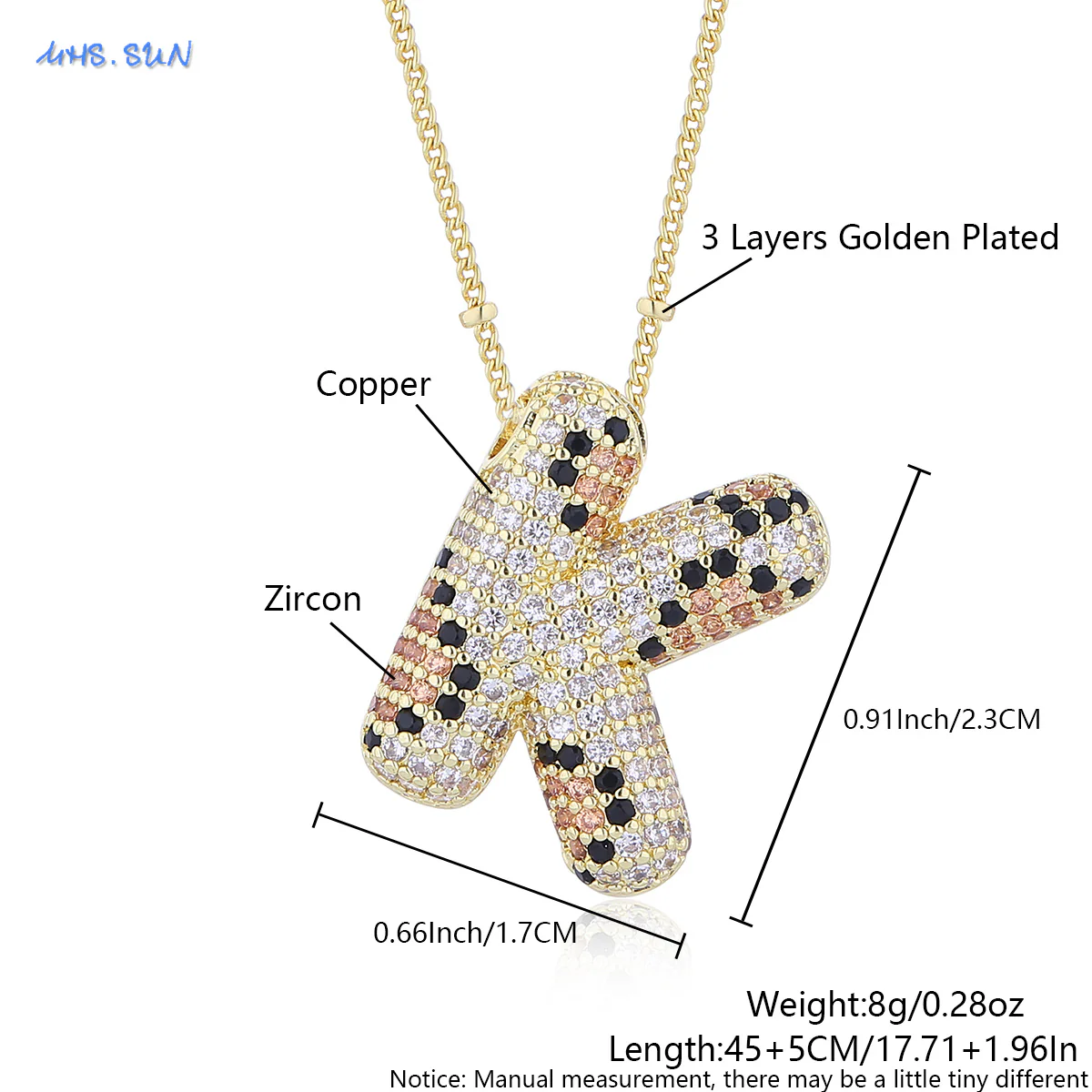 Leopard Print Bling Initial Pendant Necklace - Image 17