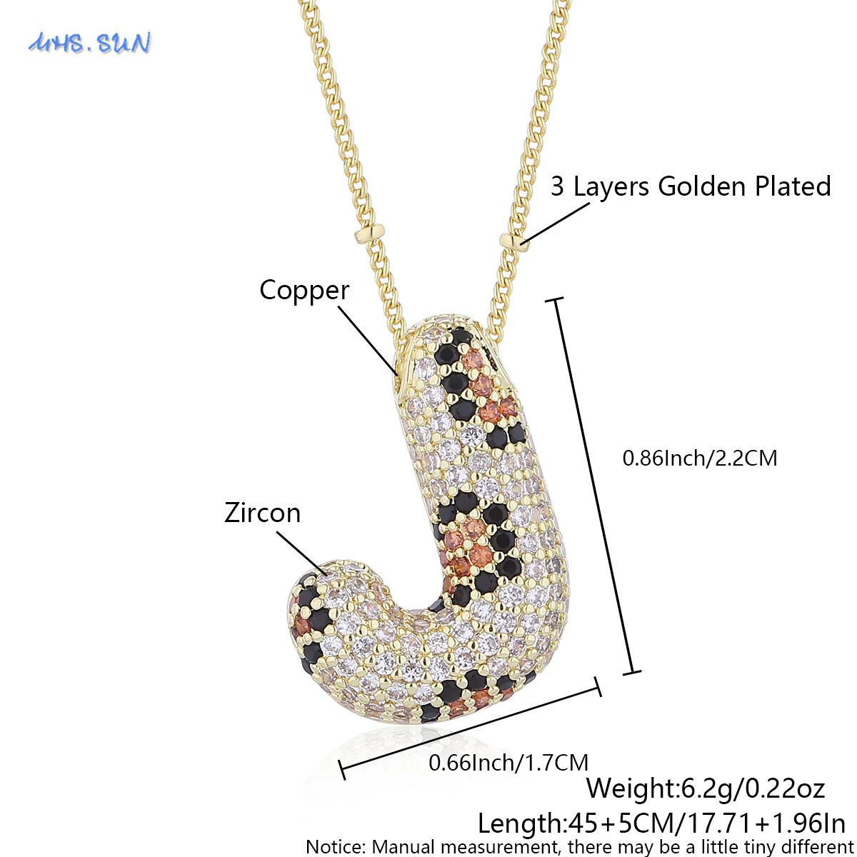 Leopard Print Bling Initial Pendant Necklace - Image 18