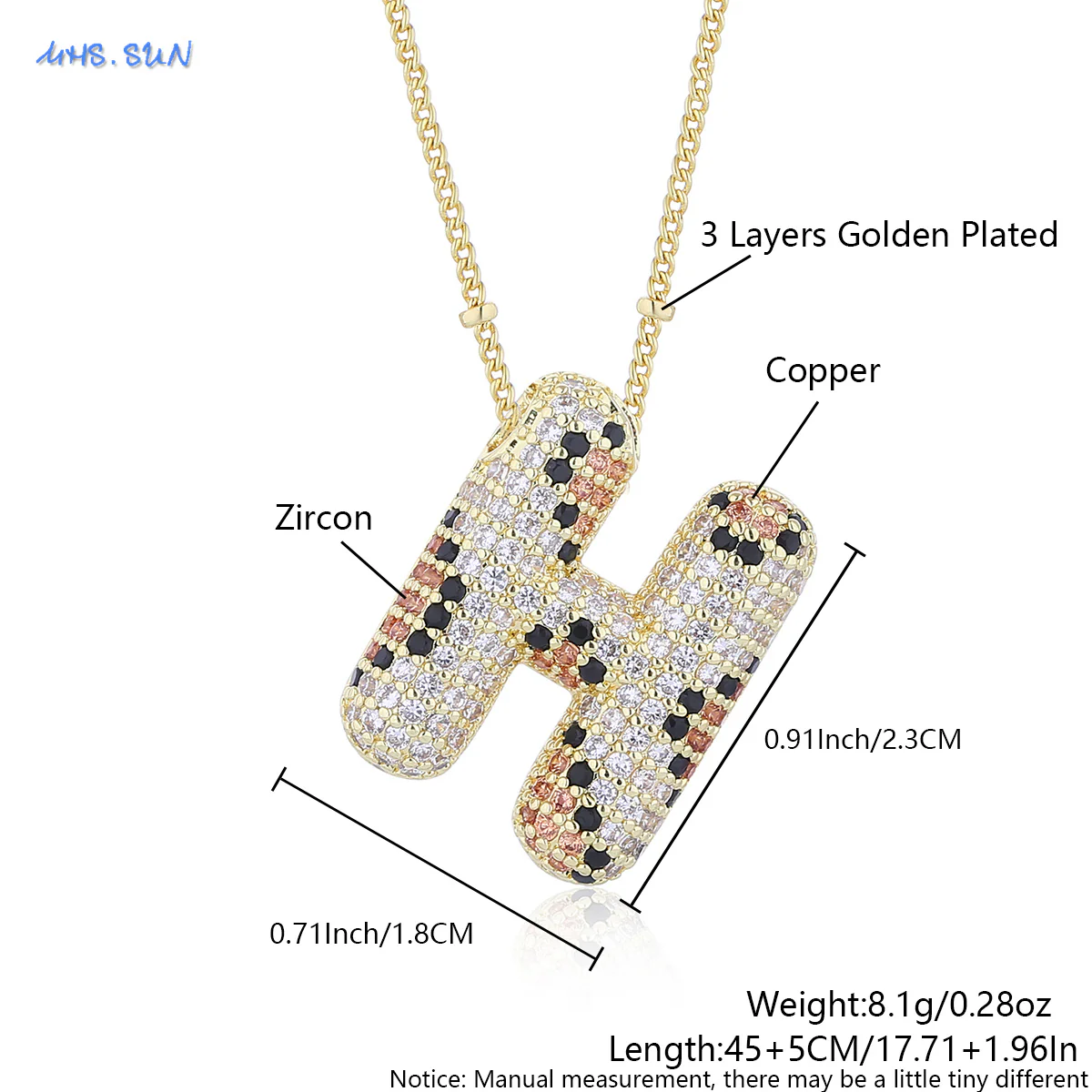 Leopard Print Bling Initial Pendant Necklace - Image 20
