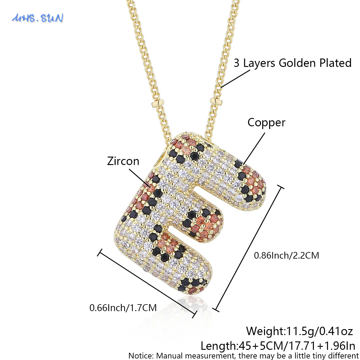 Leopard Print Bling Initial Pendant Necklace - Image 23