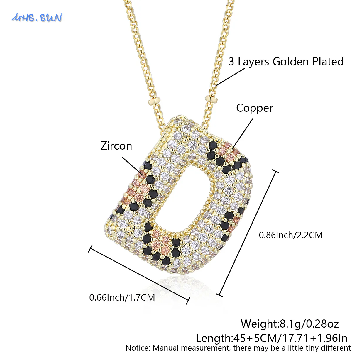 Leopard Print Bling Initial Pendant Necklace - Image 24