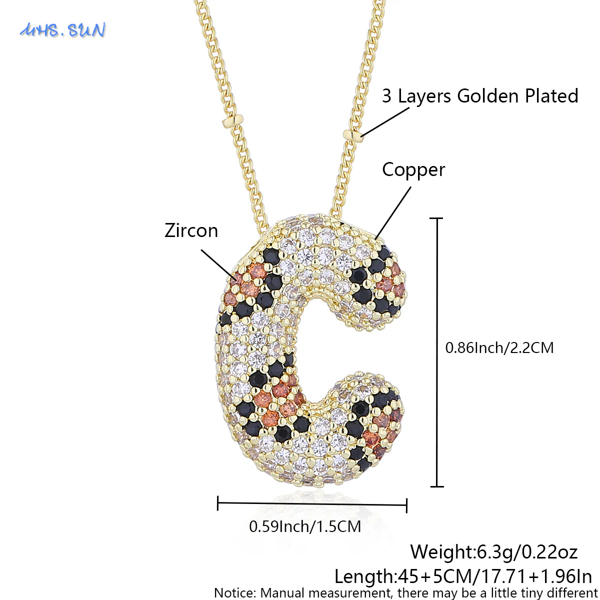 Leopard Print Bling Initial Pendant Necklace - Image 25