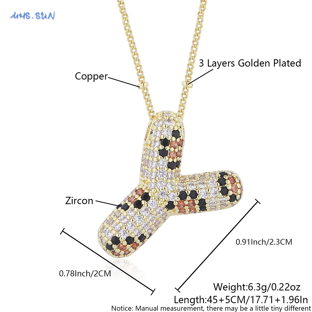 Leopard Print Bling Initial Pendant Necklace - Image 3