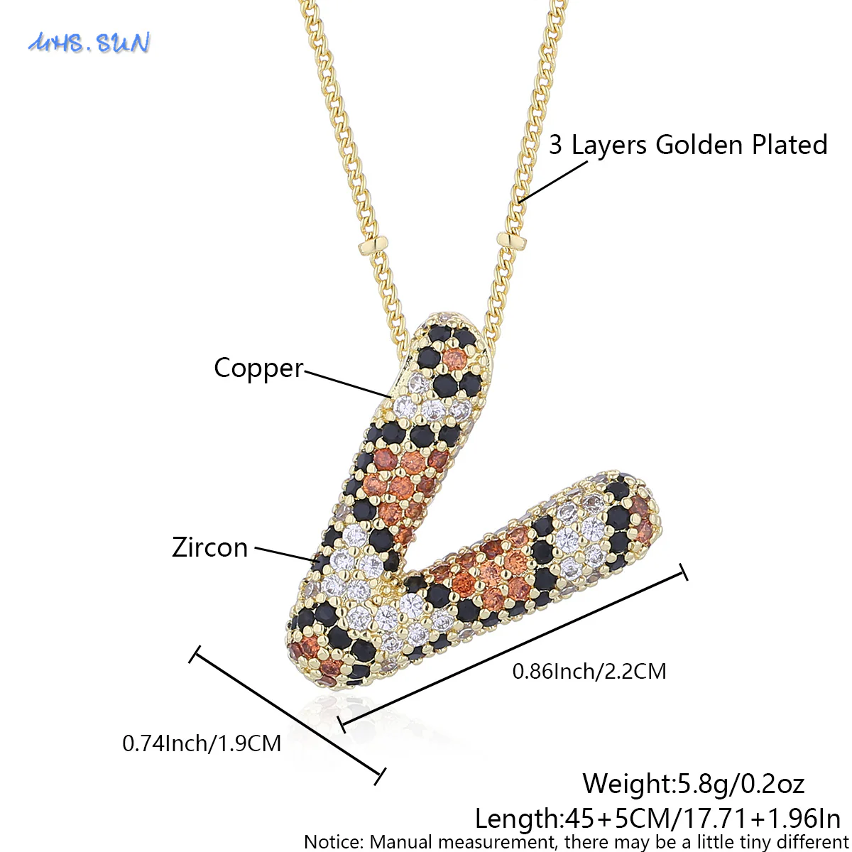 Leopard Print Bling Initial Pendant Necklace - Image 6