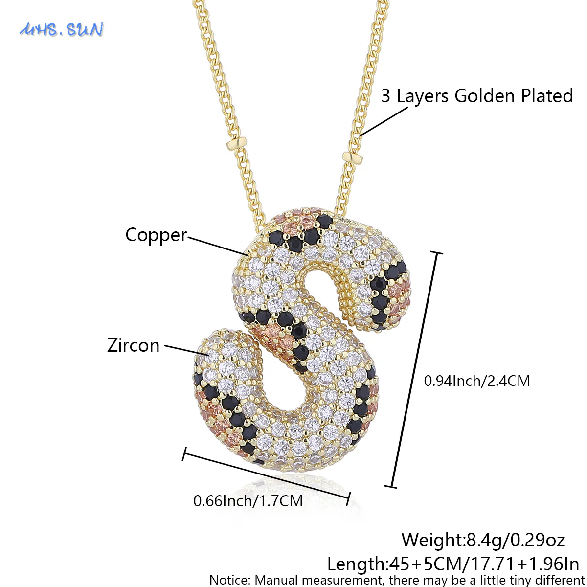 Leopard Print Bling Initial Pendant Necklace - Image 9