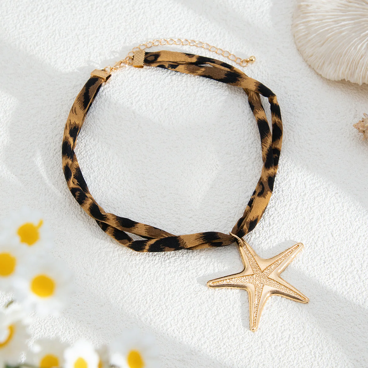 Leopard Velvet Floral Pendant Choker - Image 6