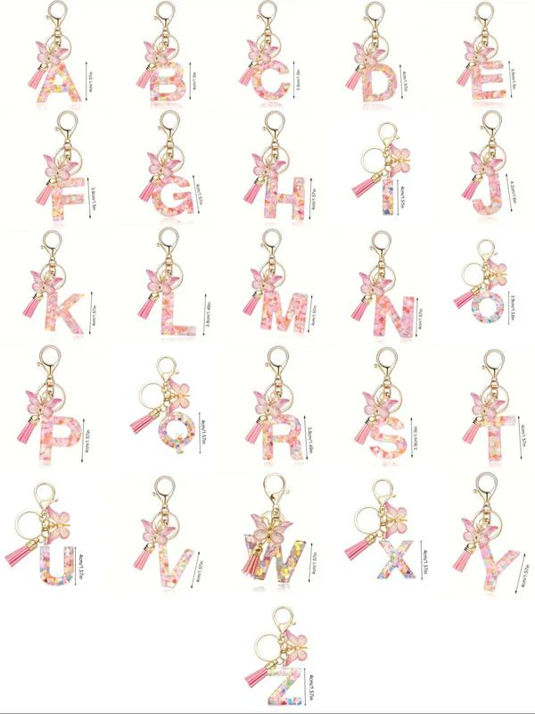 Letter and Butterfly Keychain - Image 2