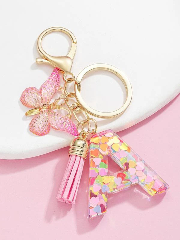 Letter and Butterfly Keychain - Image 3