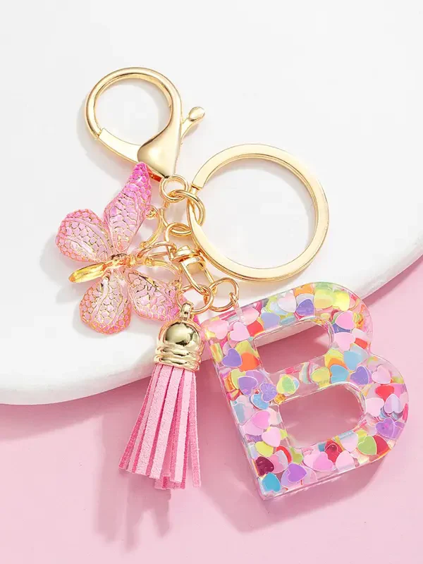 Letter and Butterfly Keychain - Image 4