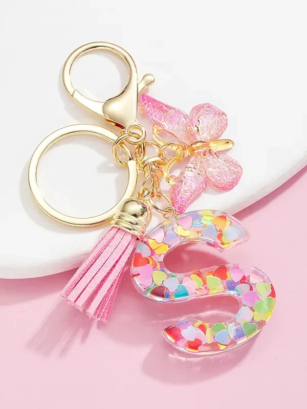 Letter and Butterfly Keychain - Image 6