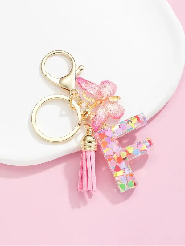 Letter and Butterfly Keychain - Image 7