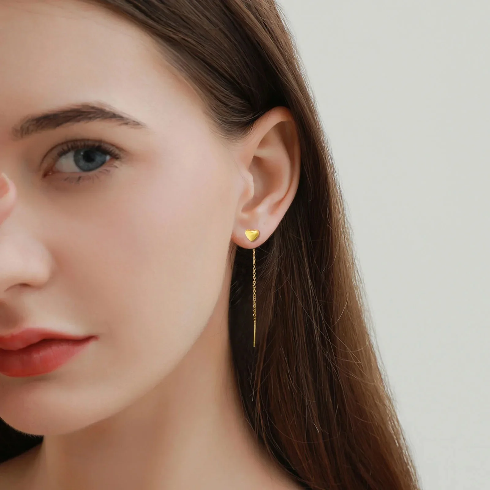 Long Tassel Heart Earrings - Image 4