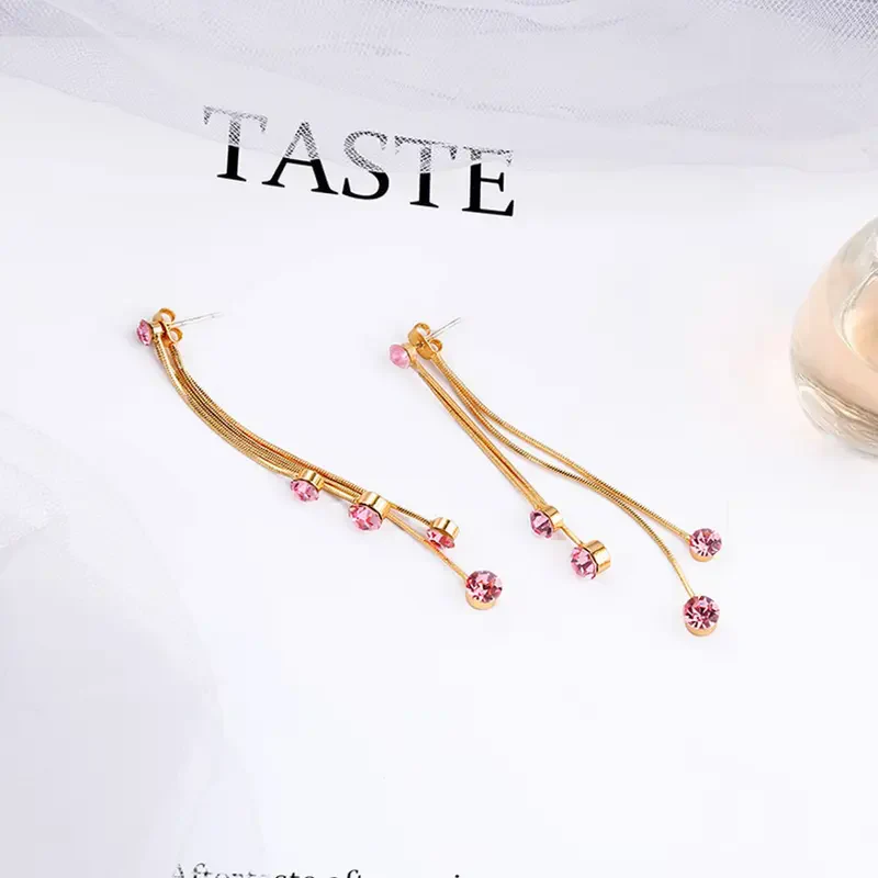 Long Tassel Stud Earrings - Image 2