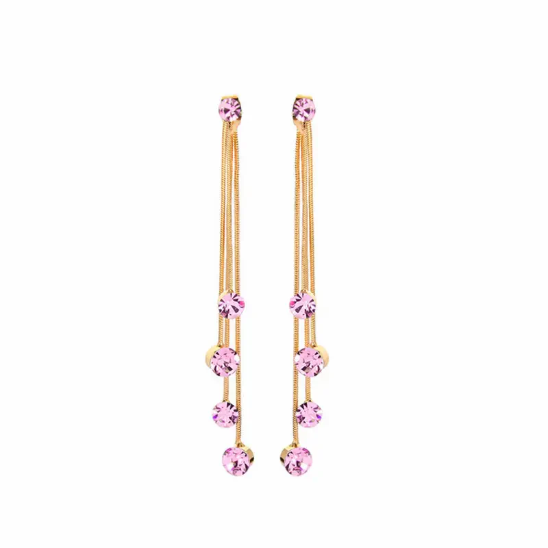 Long Tassel Stud Earrings - Image 3
