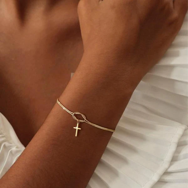 Love Knot Cross Bracelet - Image 5