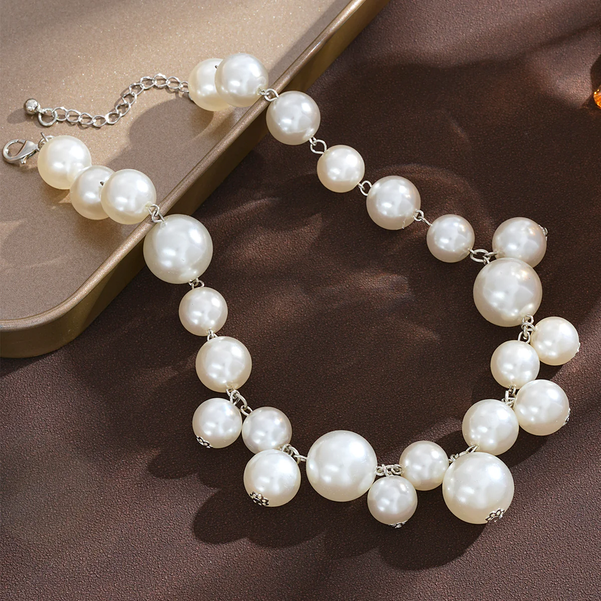 Luxe Pearl Cascade Necklace - Image 3