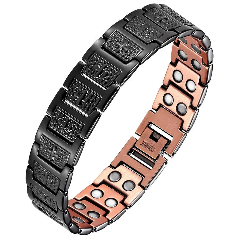 Cross Emblem Magnetic Copper Bracelet - Image 4