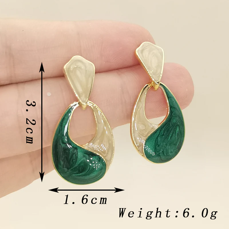 Marbled Teardrop Stud Earrings - Image 3