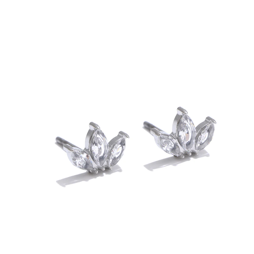 Mini Crown Crystal Stud Earrings - Image 3