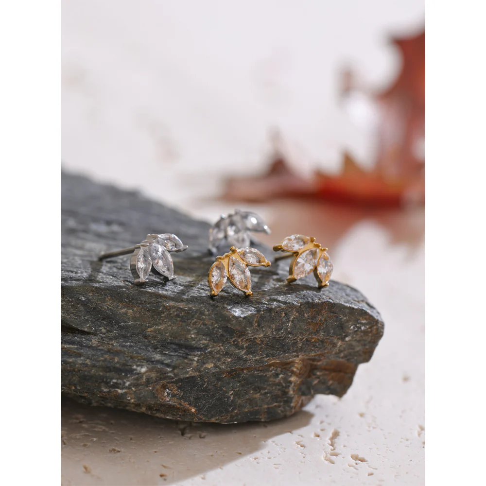 Mini Crown Crystal Stud Earrings - Image 5