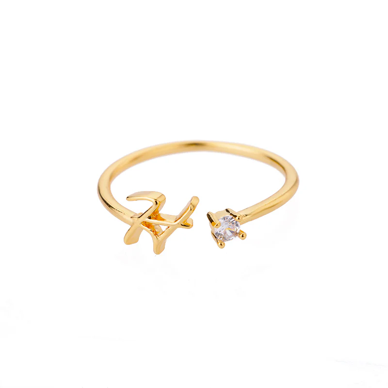 Mini Zircon Initial Ring - Image 11