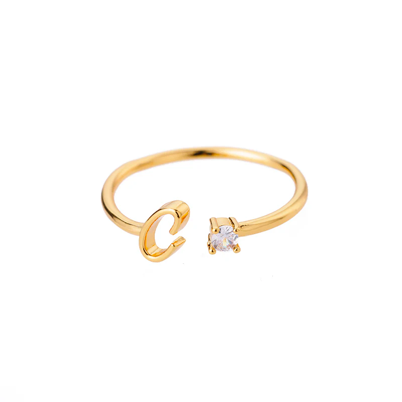 Mini Zircon Initial Ring - Image 3
