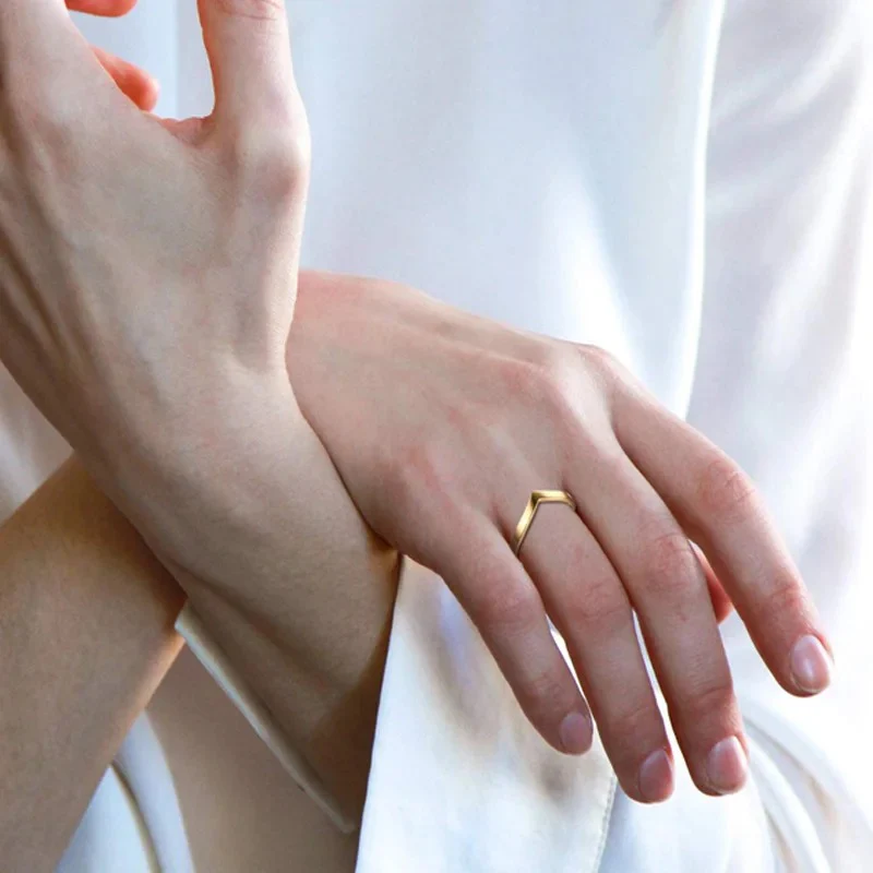 Minimal Chevron Ring - Image 3