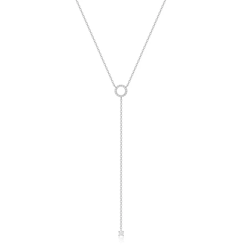 Minimal Circle Drop Pendant Necklace - Image 3