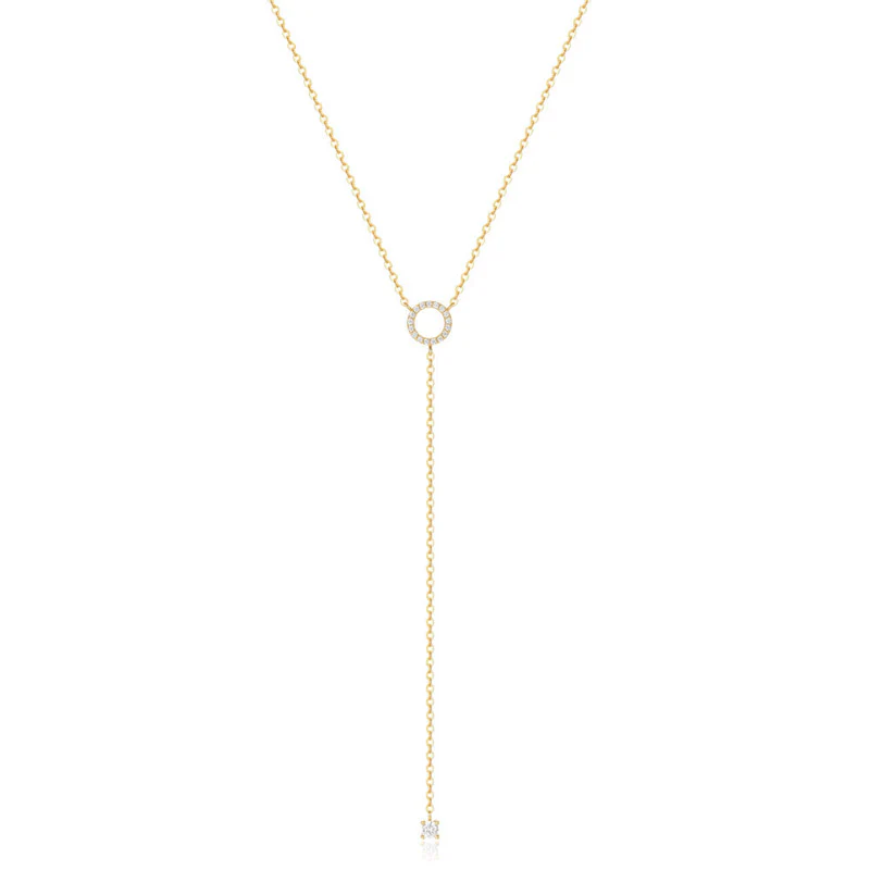 Minimal Circle Drop Pendant Necklace - Image 4
