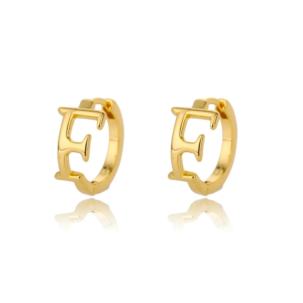 Minimal Initial Letter Stud Earrings - Image 12