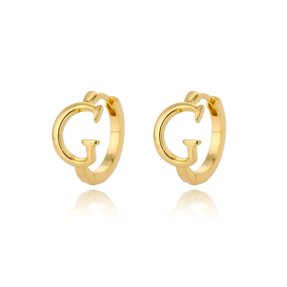 Minimal Initial Letter Stud Earrings - Image 13