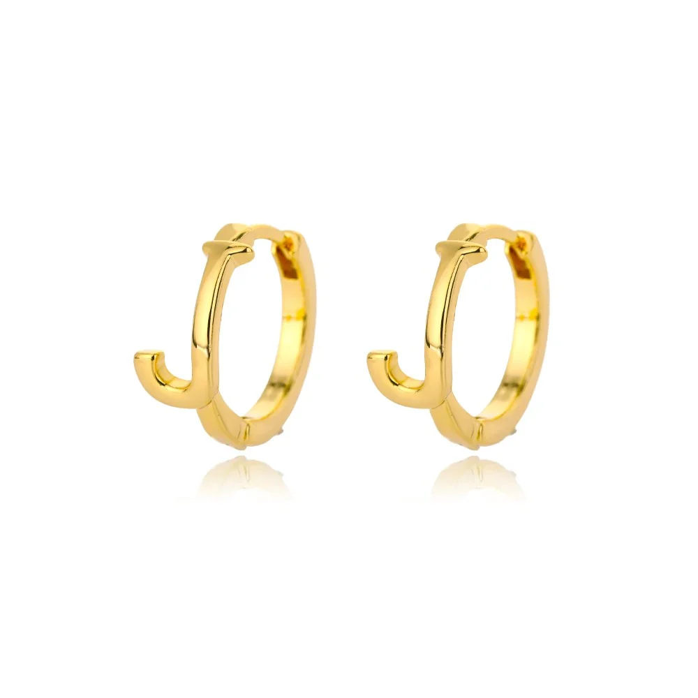 Minimal Initial Letter Stud Earrings - Image 16