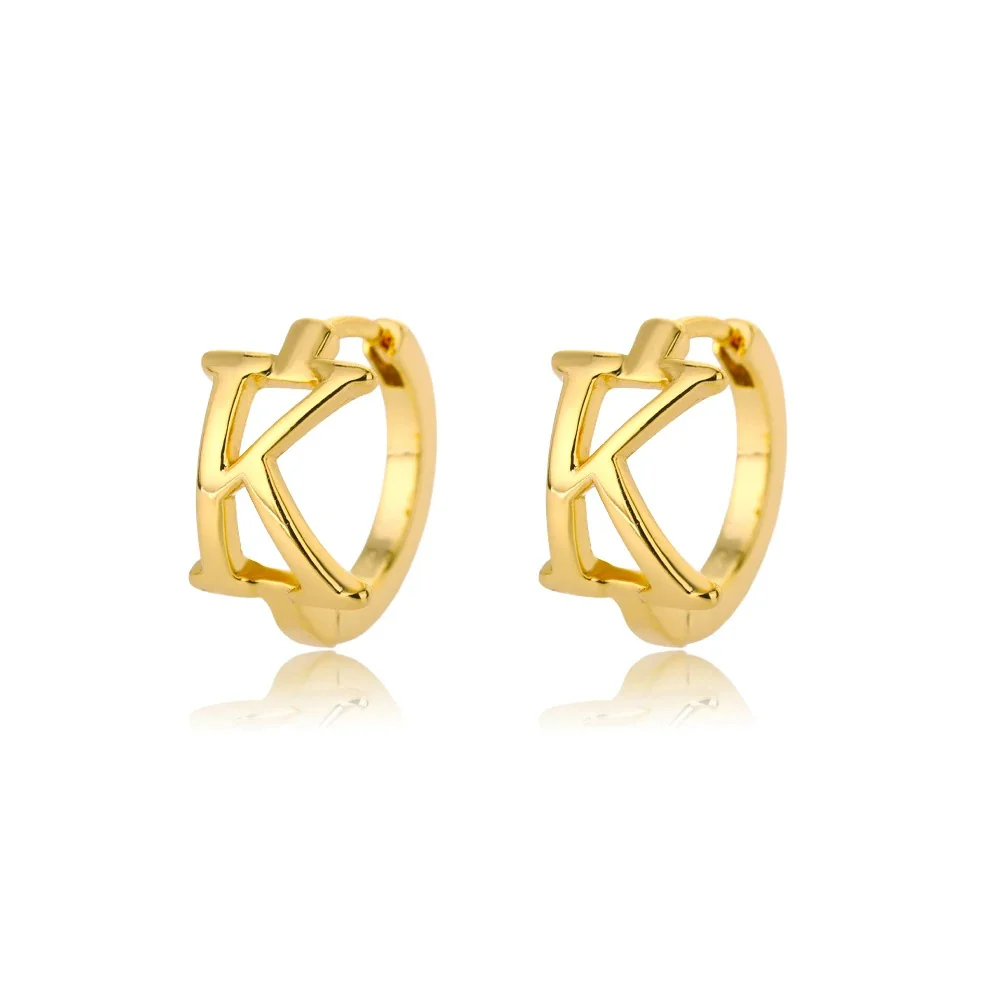 Minimal Initial Letter Stud Earrings - Image 17