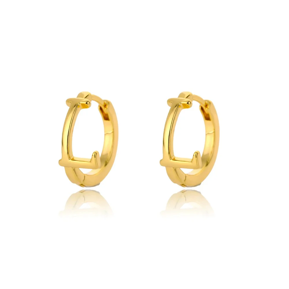 Minimal Initial Letter Stud Earrings - Image 18