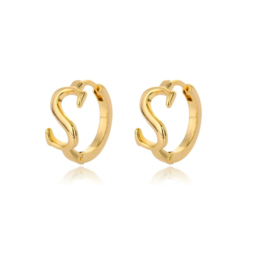 Minimal Initial Letter Stud Earrings - Image 24