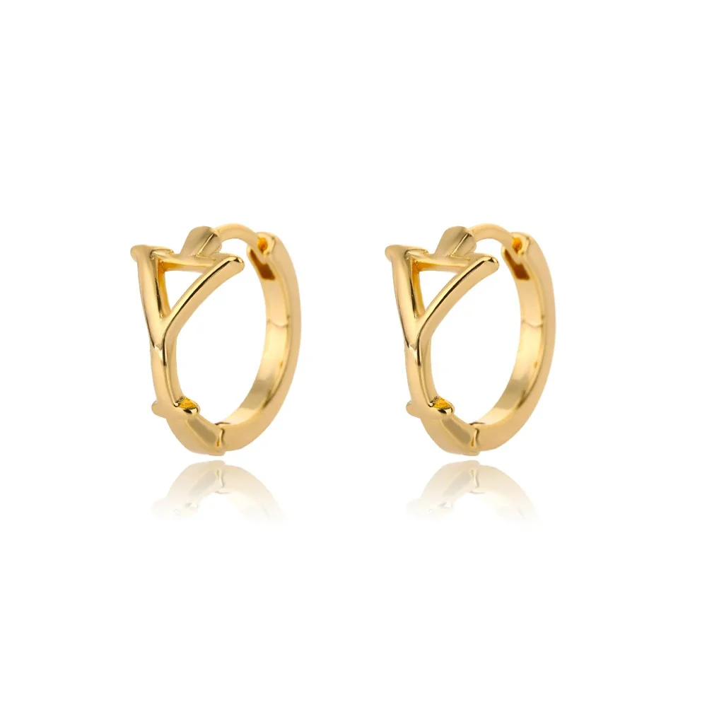 Minimal Initial Letter Stud Earrings - Image 30