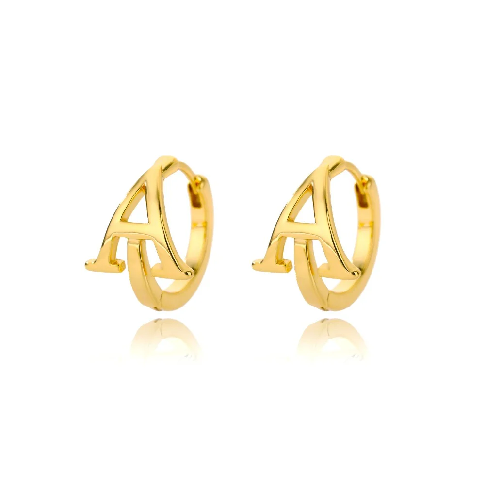 Minimal Initial Letter Stud Earrings - Image 7