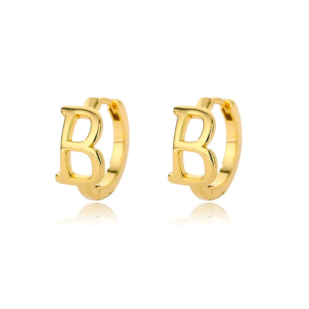 Minimal Initial Letter Stud Earrings - Image 8