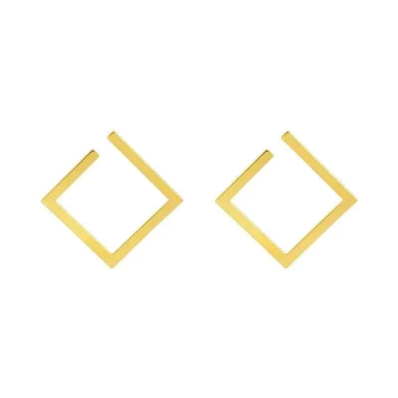 Minimal Square Geometric Earrings
