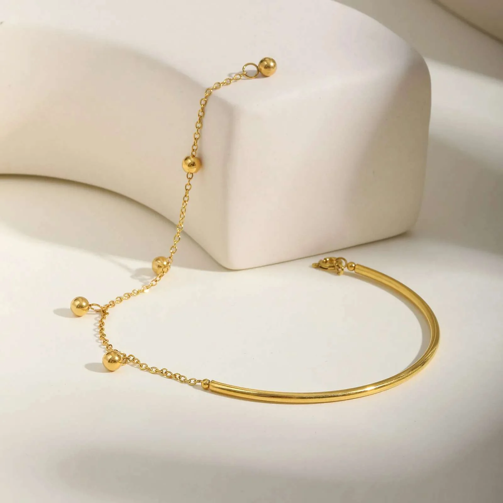 Minimalist Ball Accent Chain Bracelet - Image 4