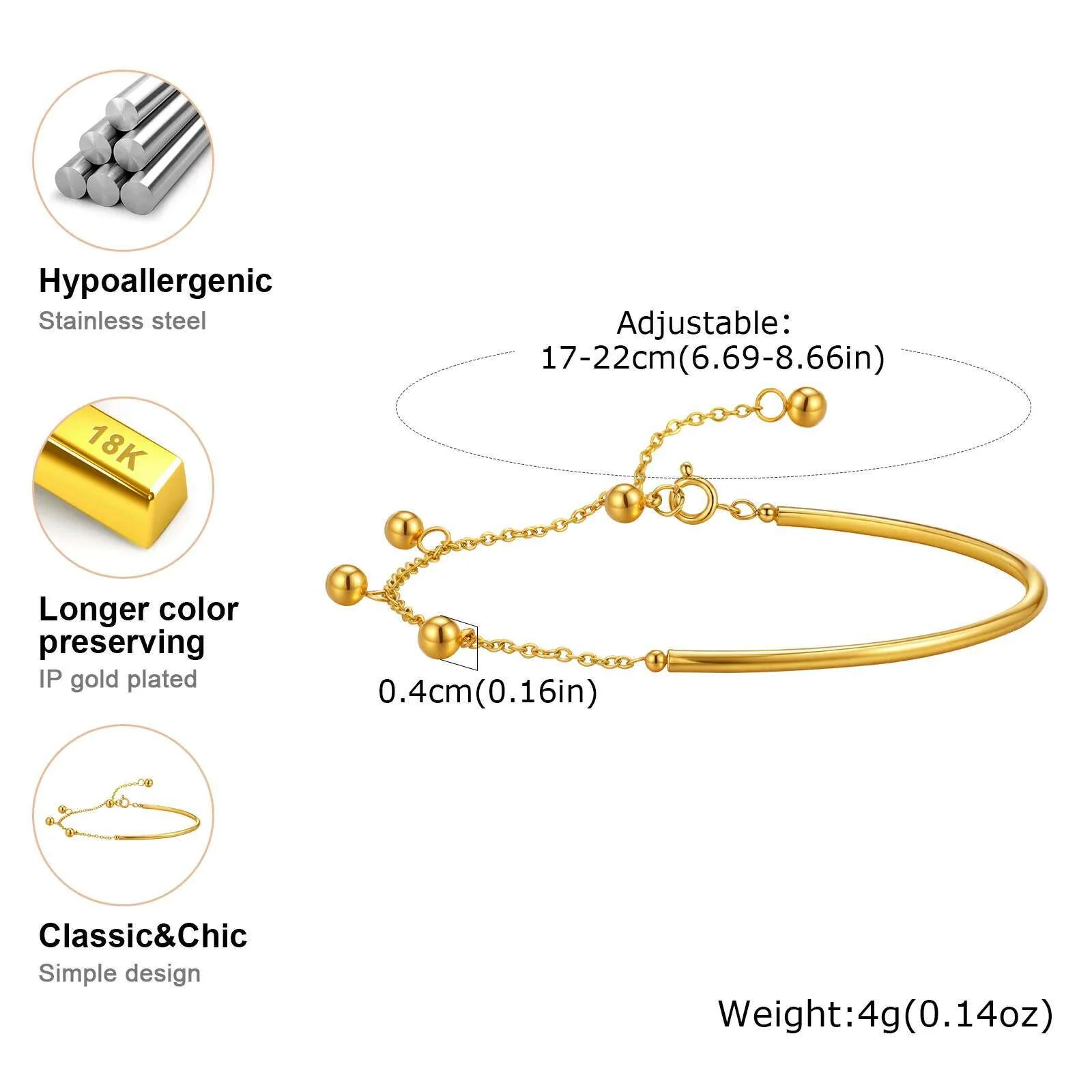 Minimalist Ball Accent Chain Bracelet - Image 5