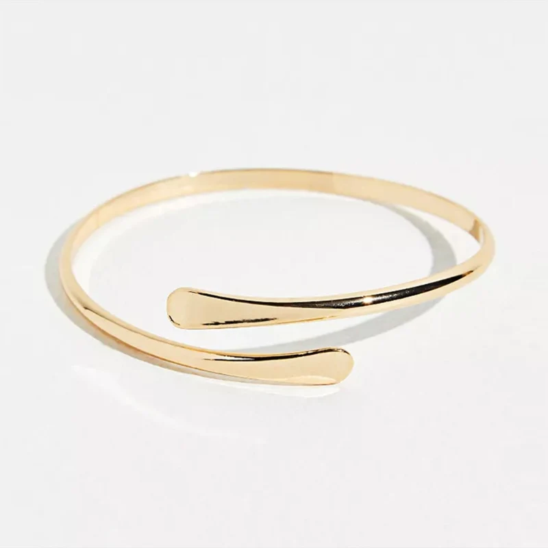 Minimalist Gold Arm Cuff Bracelet - Image 2