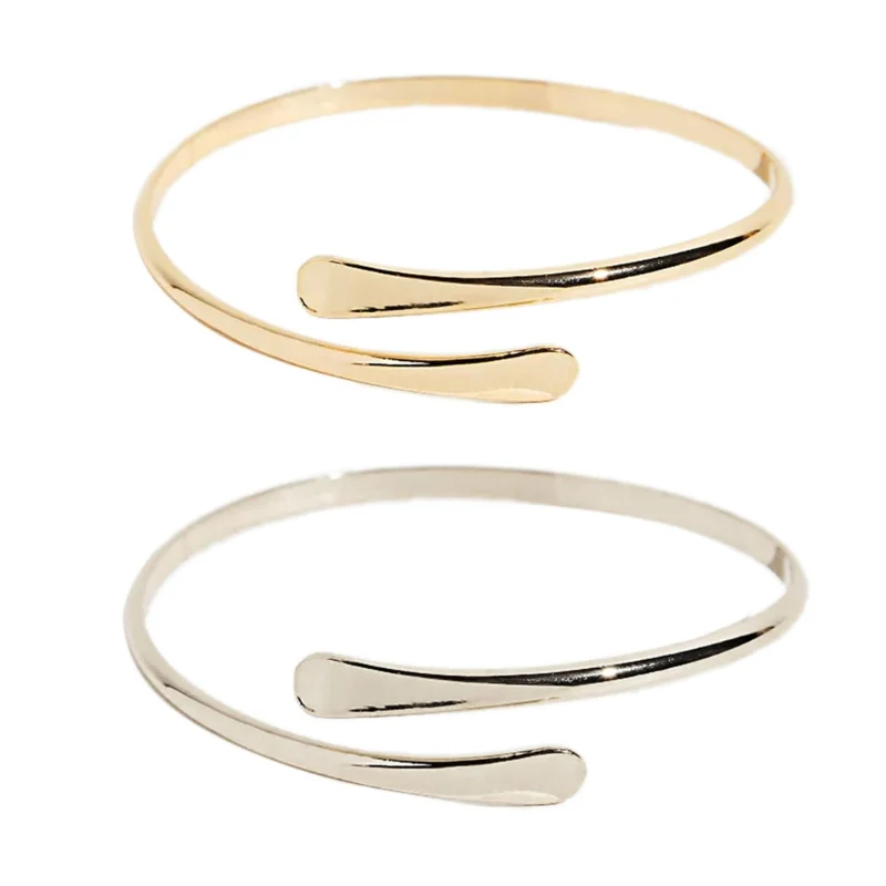 Minimalist Gold Arm Cuff Bracelet - Image 6