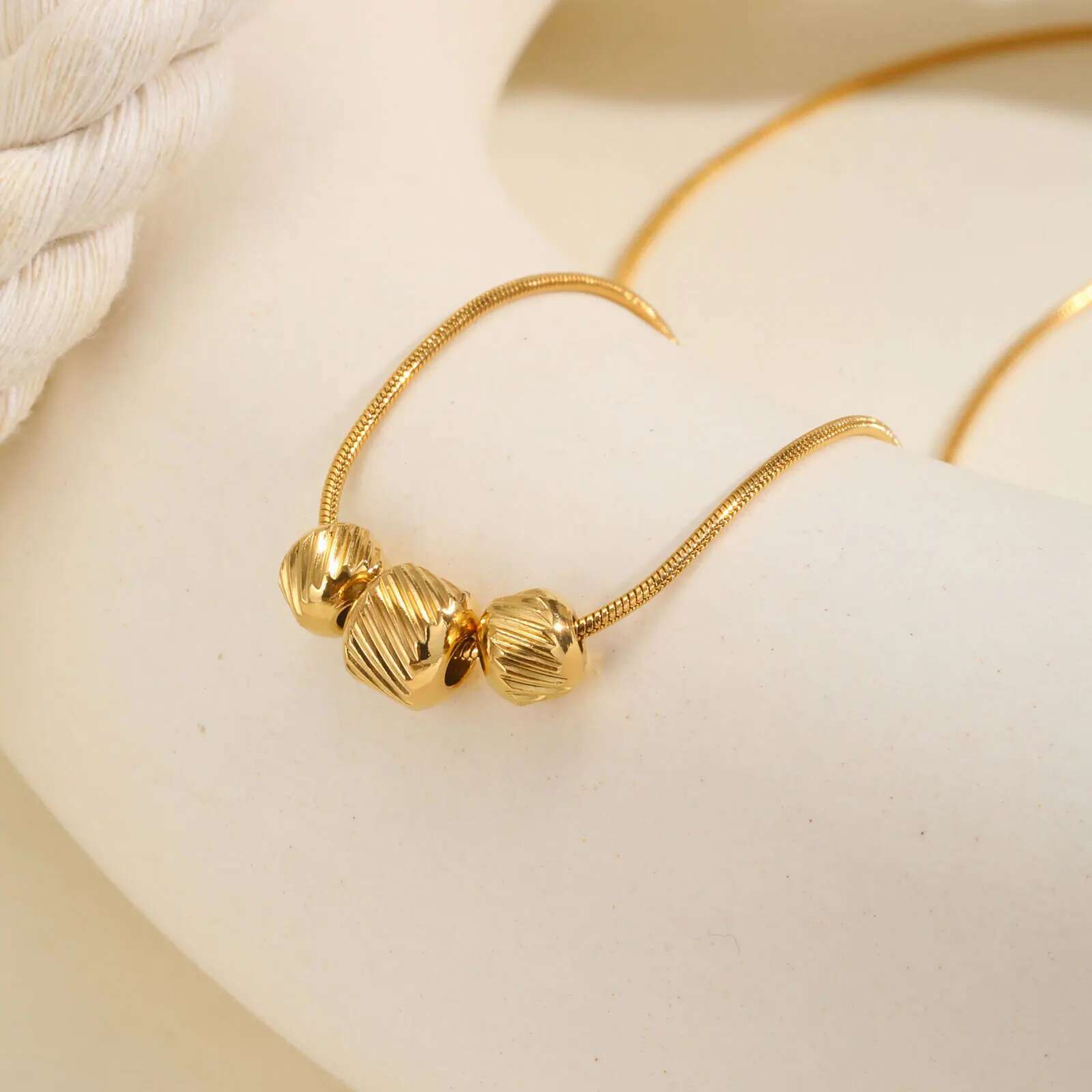 Minimalist Gold Bead Pendant Necklace - Image 2