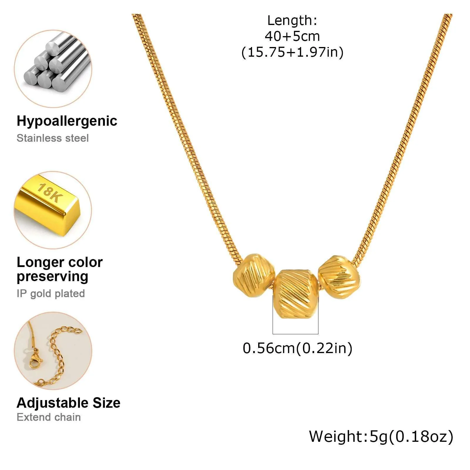 Minimalist Gold Bead Pendant Necklace - Image 4