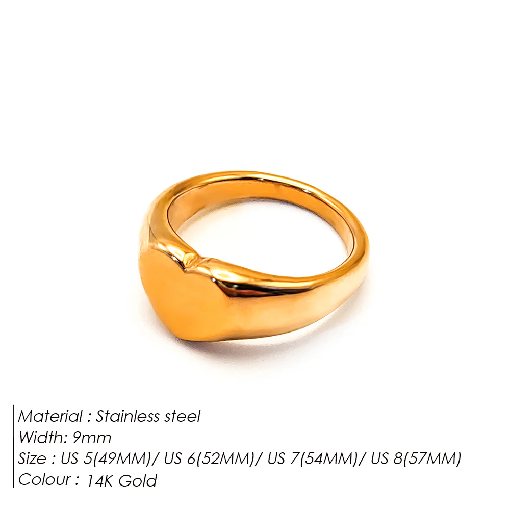 Minimalist Heart Signet Ring - Image 2